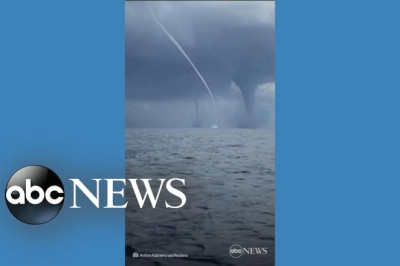 Multiple waterspouts spotted spinning in Mediterranean | ABC News