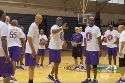 Showtime Lakers Reunion Hooping Together... (Magic Johnson,Kareem, Pat Riley + More)