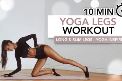 10 MIN YOGA LEGS WORKOUT | Long and Slim Legs (Yoga Inspired)