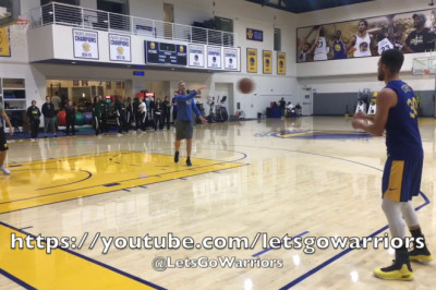 Stephen Curry makes 93 (94?) of 100 (26 in a row straight) 3s at Warriors practice b4 LAC, Feb 2018