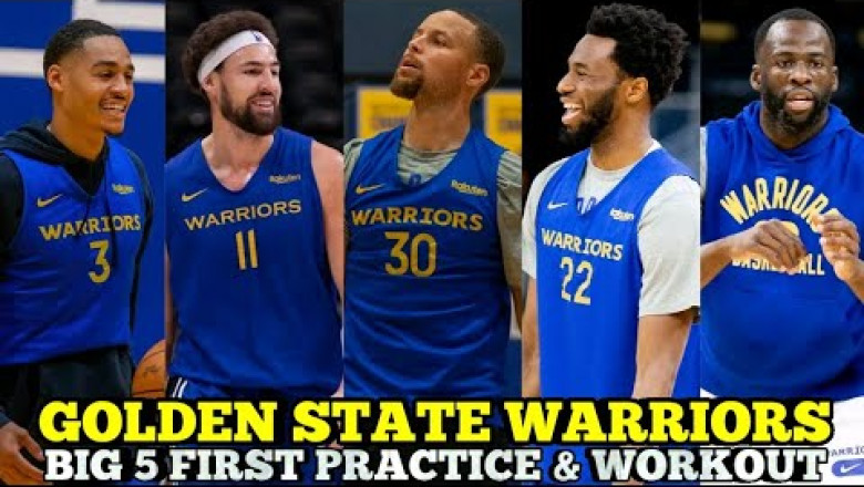 GOLDEN STATE WARRIORS BIG 5 FIRST PRACTICE &amp; WORKOUT | STEPH,KLAY,DRAY,POOLE, &amp; WIGGINS