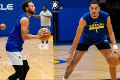 steph curry and other warriors players training 2022-23 after championship win