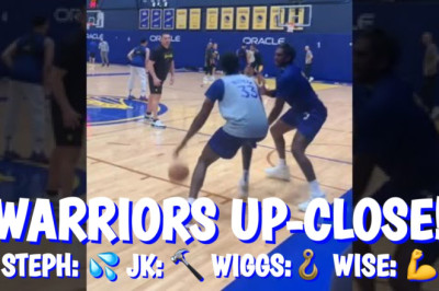 🤳 Warriors 1st practice! Steph Curry splashing, Kuminga dunk, Wiggins hook shot, Wiseman vs Looney
