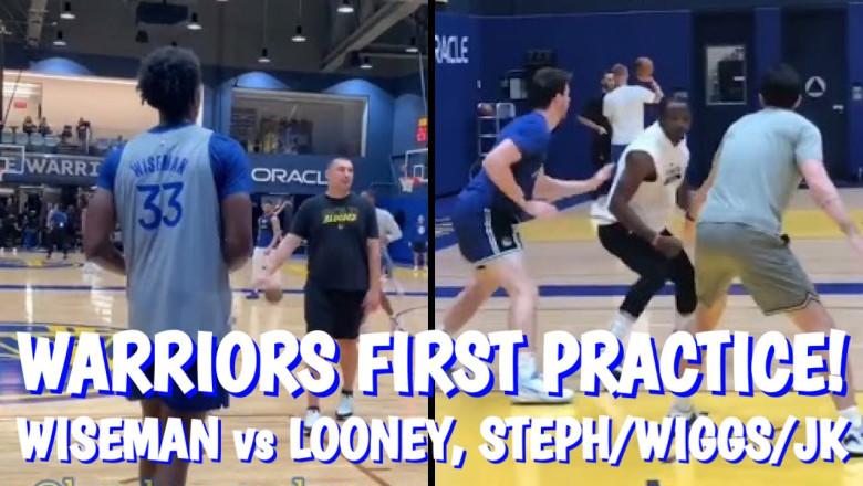 Warriors 1st practice! Wiggins/Kuminga dunk, Steph Curry, Wiseman/Looney, Kerr: Draymond moving well