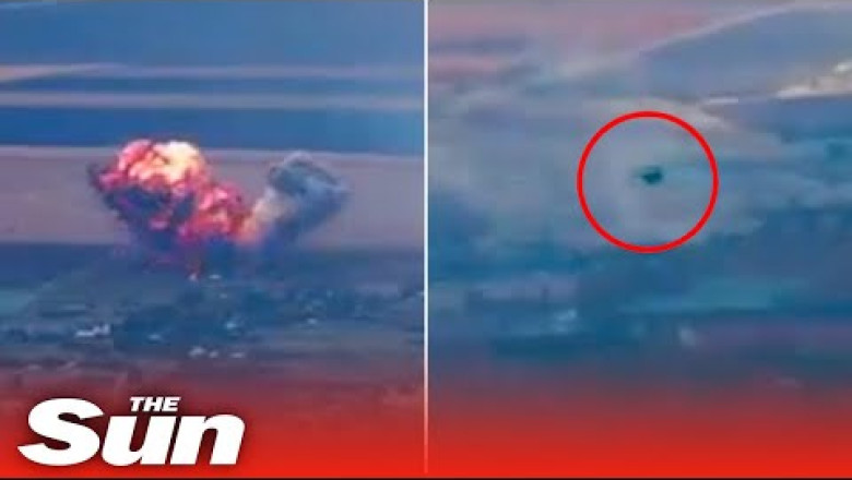 Dramatic moment Russian fighter jet is shot out of the sky by US-made ...