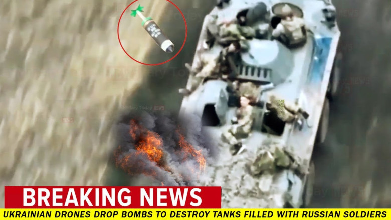 Horrific Counterattack: Ukrainian Drones Drop Bombs To Destroy Tanks ...