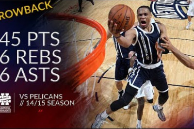Russell Westbrook 45 pts 6 rebs 6 asts vs Pelicans 14/15 season