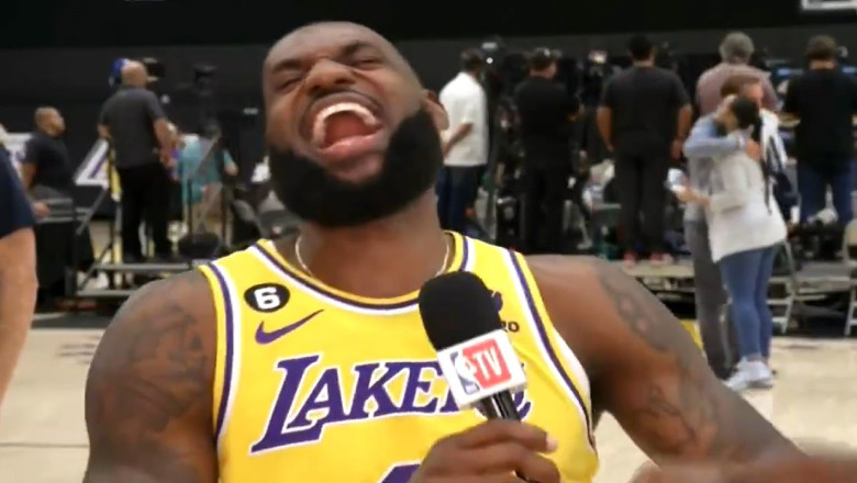 LeBron James cracks up hearing Patrick Beverley's favourite LeBron highlight 🤣