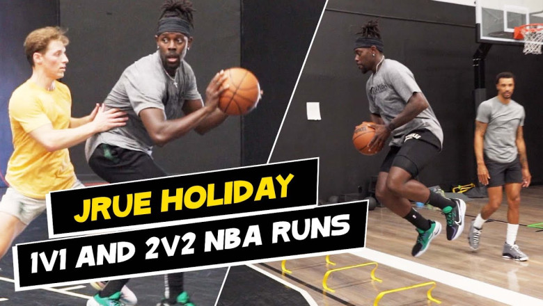 Milwaukee Bucks Jrue Holiday &amp; George Hill 2v2 vs NBA players