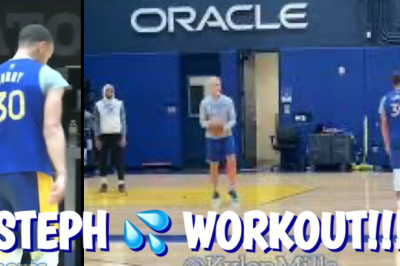 First look at Stephen Curry (left leg ligament) practicing warriors the night before scrum.