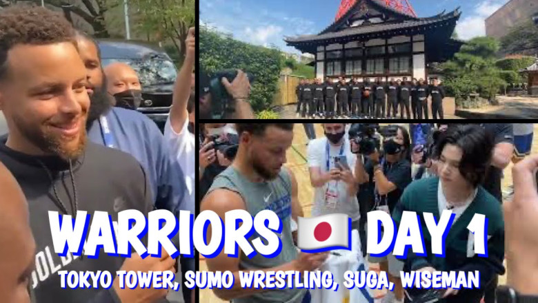 [HD] 🇯🇵Day 1: Steph Curry x SUGA (BTS), sumo wrestles, signs Panthers jersey; Wiseman dunks easily