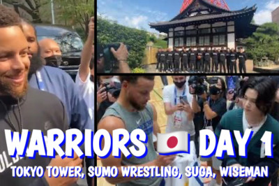 [HD] 🇯🇵Day 1: Steph Curry x SUGA (BTS), sumo wrestles, signs Panthers jersey; Wiseman dunks easily