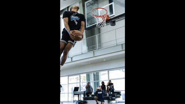 Russell Westbrook shows off his crazy bounce with insane dunks at his camp