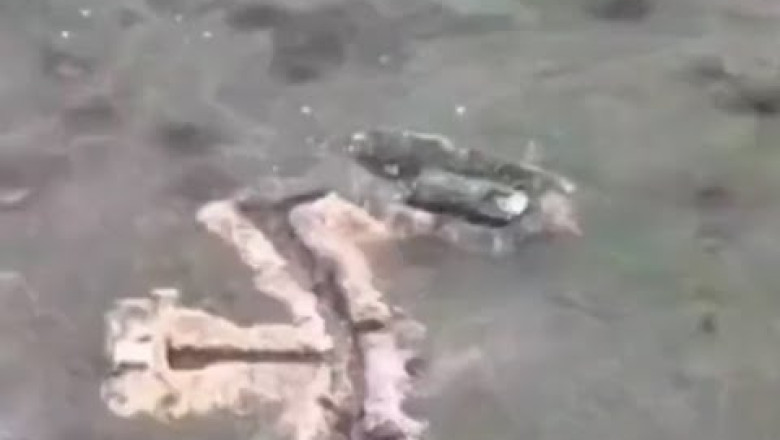 Russian Vehicle in a Defensive Trench Destroyed -- Kherson