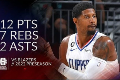 Paul George 12 pts 7 rebs 2 asts vs Blazers 2022 Preseason
