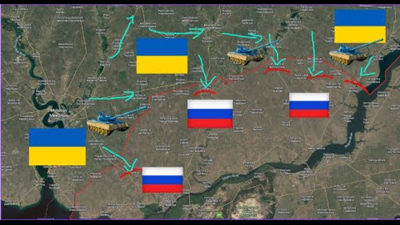 Ukraine War Map  Ukraine Assaulting Kherson from 3 Directions  Heavy 