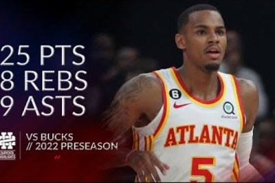 Dejounte Murray 25 pts 8 rebs 9 asts vs Bucks 2022 Preseason