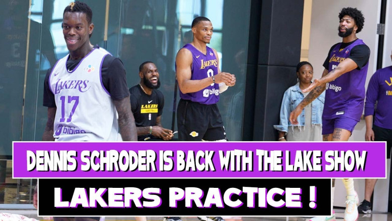 Dennis Schroder IS BACK at Lakers Practice ! Around the world Competition