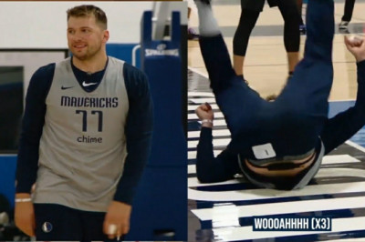 Luka Doncic having some fun in practice 😅😂