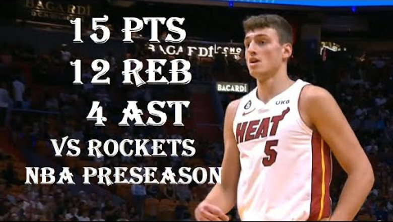 Nikola Jovic 15 Pts 12 Reb 4 Ast Houston Rockets vs Miami Heat HIGHLIGHTS NBA Preseason