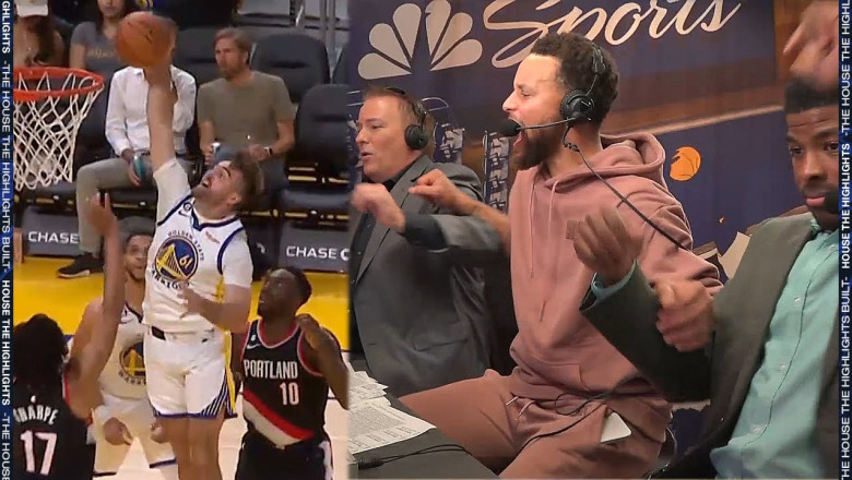 Steph Curry's REACTION to Pat Spencer's DUNK 😂