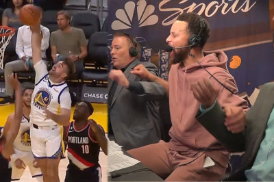 Steph Curry's REACTION to Pat Spencer's DUNK 😂