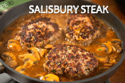 DELICIOUS Salisbury steak with a rich, tasty onion and mushroom sauce