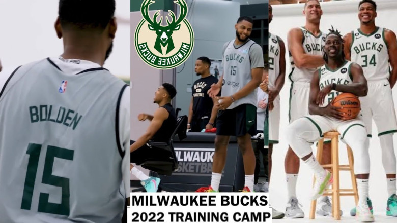 Marques Bolden | Giannis Antetokounmpo | &amp; Bucks Teammates | 2022 Milwaukee Bucks Training Camp