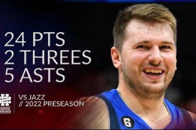 Luka Doncic 24 pts 2 threes 5 asts vs Jazz 2022 Preseason
