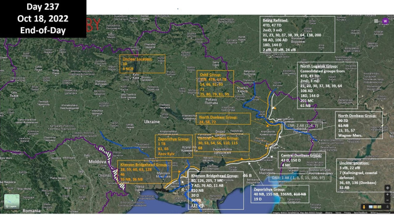 Ukraine: military situation with maps October 18, 2022