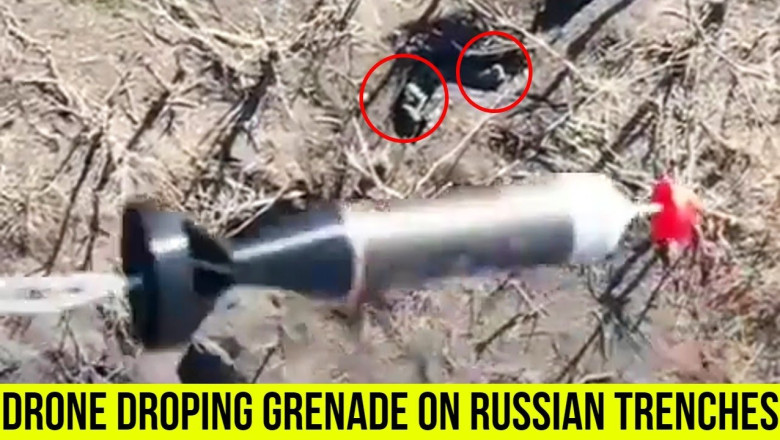 Ukrainian Drones Drop VOG Grenade On Russian Soldier Inside Their ...