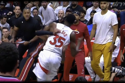 Christian Koloko vs Caleb Martin Brawl Fight! - Raptors vs Heat