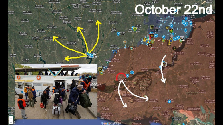 October 22nd Latest Map Updates - Kherson withdrawal, Civilians have requested that they leave Mykolaiv.