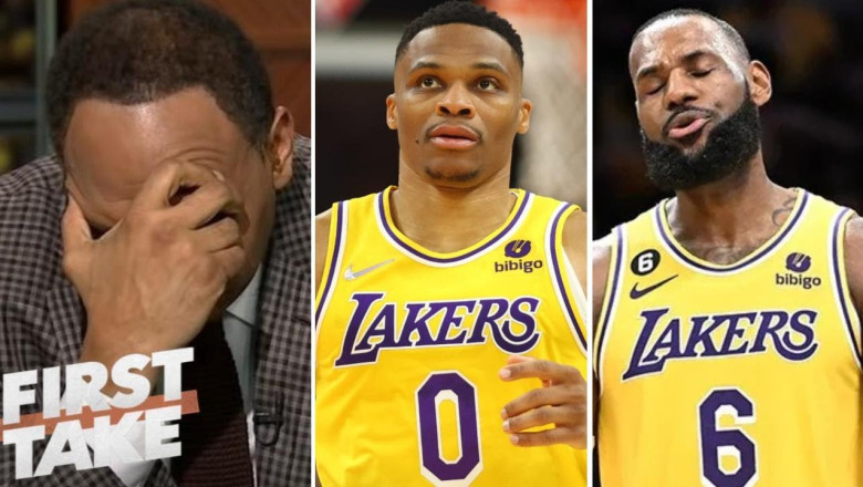 "LeBron is sick of Russ rocking the baby &amp; Lakers ain't winning sh*t this season" - Stephen A.