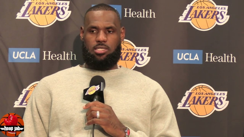 LeBron James Reacts To The Lakers First Win &amp; Russell Westbrook Coming Off The Bench. HoopJab #NBA