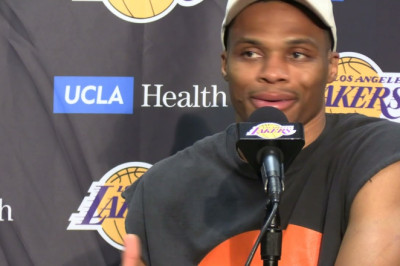 Russell Westbrook Reacts To The #Lakers First Win & His Big Game Off The Bench. HoopJab NBA