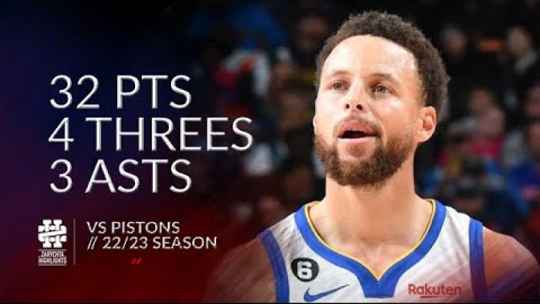 Stephen Curry 32 pts 4 threes 3 asts vs Pistons 22/23 season