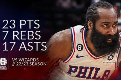 James Harden 23 pts 7 rebs 17 asts vs Wizards 22/23 season
