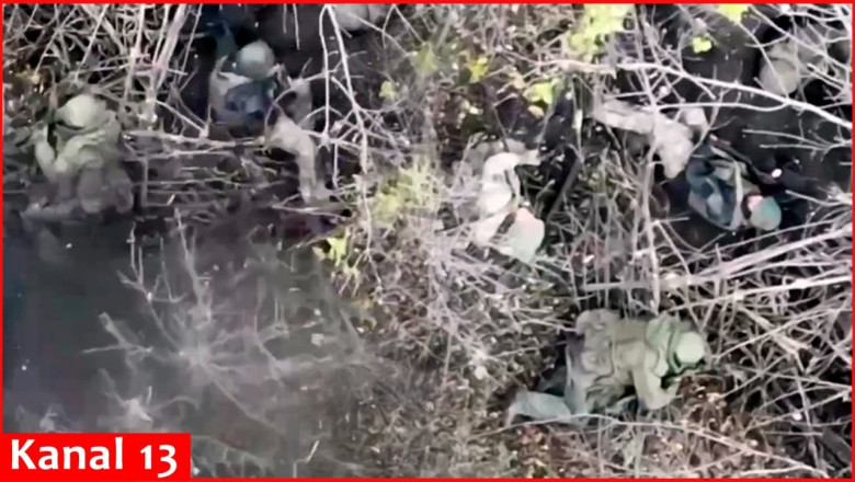 Look what the drone did to the Russians hiding in the grass