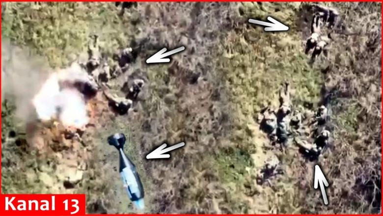 Moment This is how the drone mowed down the Russians - Look at the ...