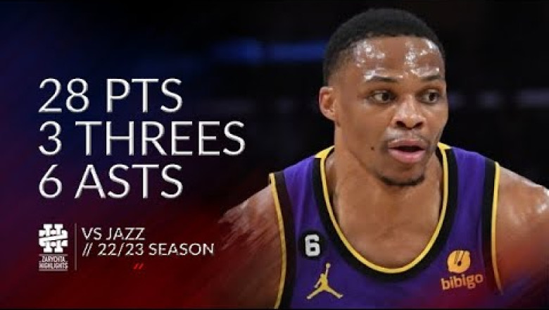 Russell Westbrook 28 pts 3 threes 6 asts vs Jazz 22/23 season