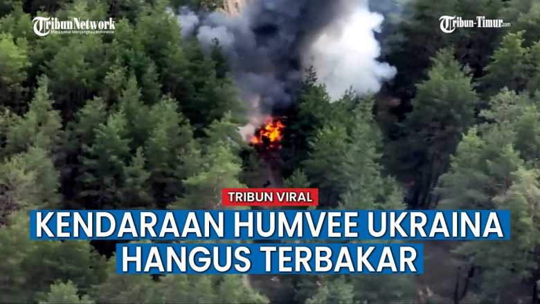Ukrainian Humvee scorched by Russian artillery