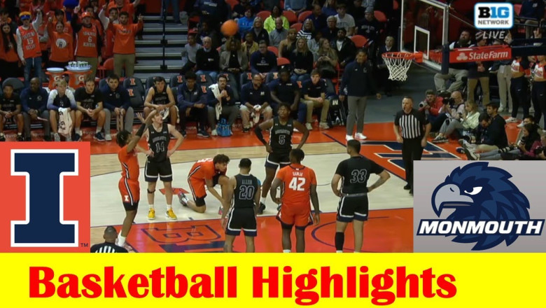 Monmouth vs #19 Illinois Basketball Game Highlights 11 14 2022