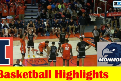 Monmouth vs #19 Illinois Basketball Game Highlights 11 14 2022