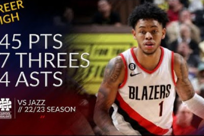 Anfernee Simons 45 pts 7 threes 4 asts vs Jazz 22/23 season