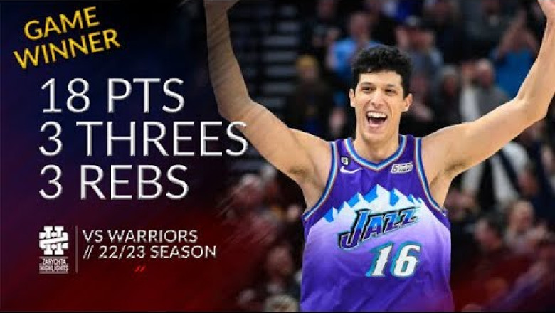 Simone Fontecchio 18 pts 3 threes 3 rebs vs Warriors 22/23 season