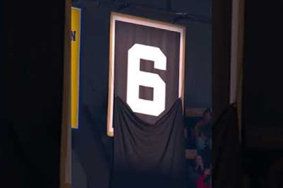 Bill Russell’s No. 6, which is retired across the league, now hangs from the rafters at Chase Center