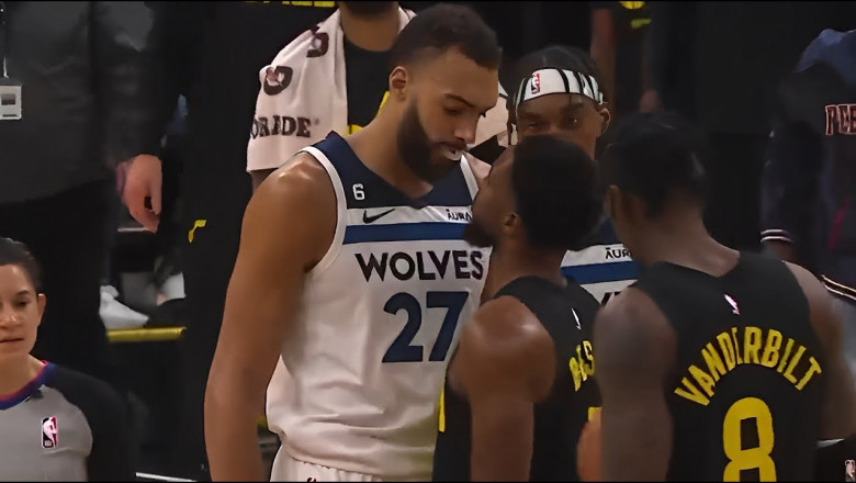 Ruby Gobert scores one last bucket and gets boos from his old team and  confronted by Malik Beasley
