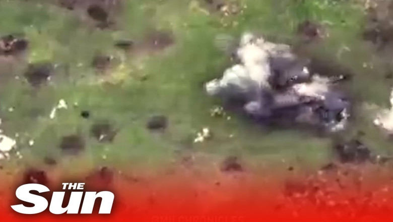 Ukrainian soldiers assault Russian trenches amidst artillery explosions.