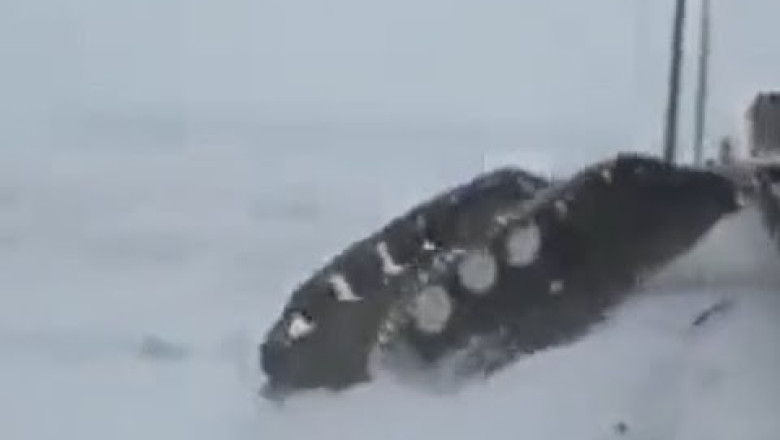Russian BMP Falls Off a Train